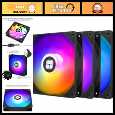 120mm ARGB CPU Case Cooler Fan, 4-Pin PWM Silent Computer Fan, 1550RPM, 3-Pack