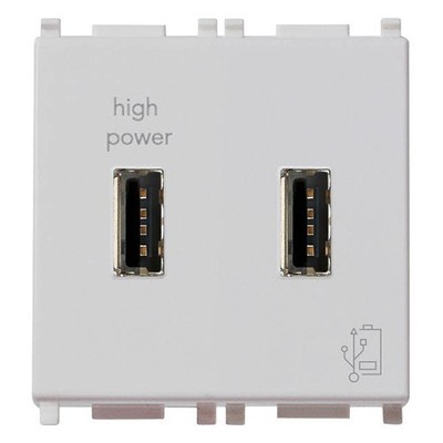 Vimar VM14295.SL, Power Supply: 2 x USB-A, 2.1A 120/230VAC, 5V built-in, 2M,