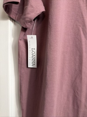 Comfy Mauve Knit Loanna Size 3X  Short Sleeve V- Neck Tee Shirt Top