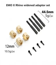 CROSSRC EMO X Rhino 1/8 Crawler Wheel Hubs, Output Shafts & Widening Kit
