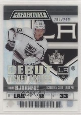 2019 Upper Deck Credentials Debut Ticket Access Acetate /299 Tobias Bjornfot au7