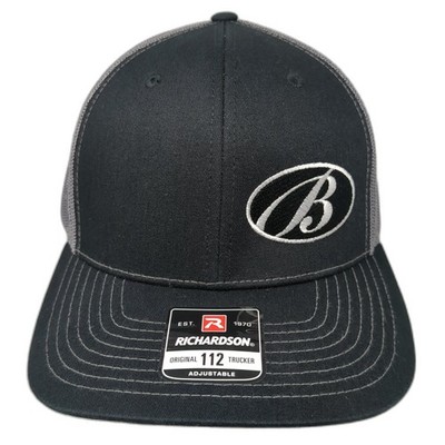 B Logo Idaho Home Snapback Trucker Hat Black One Size Mesh Back Richardson