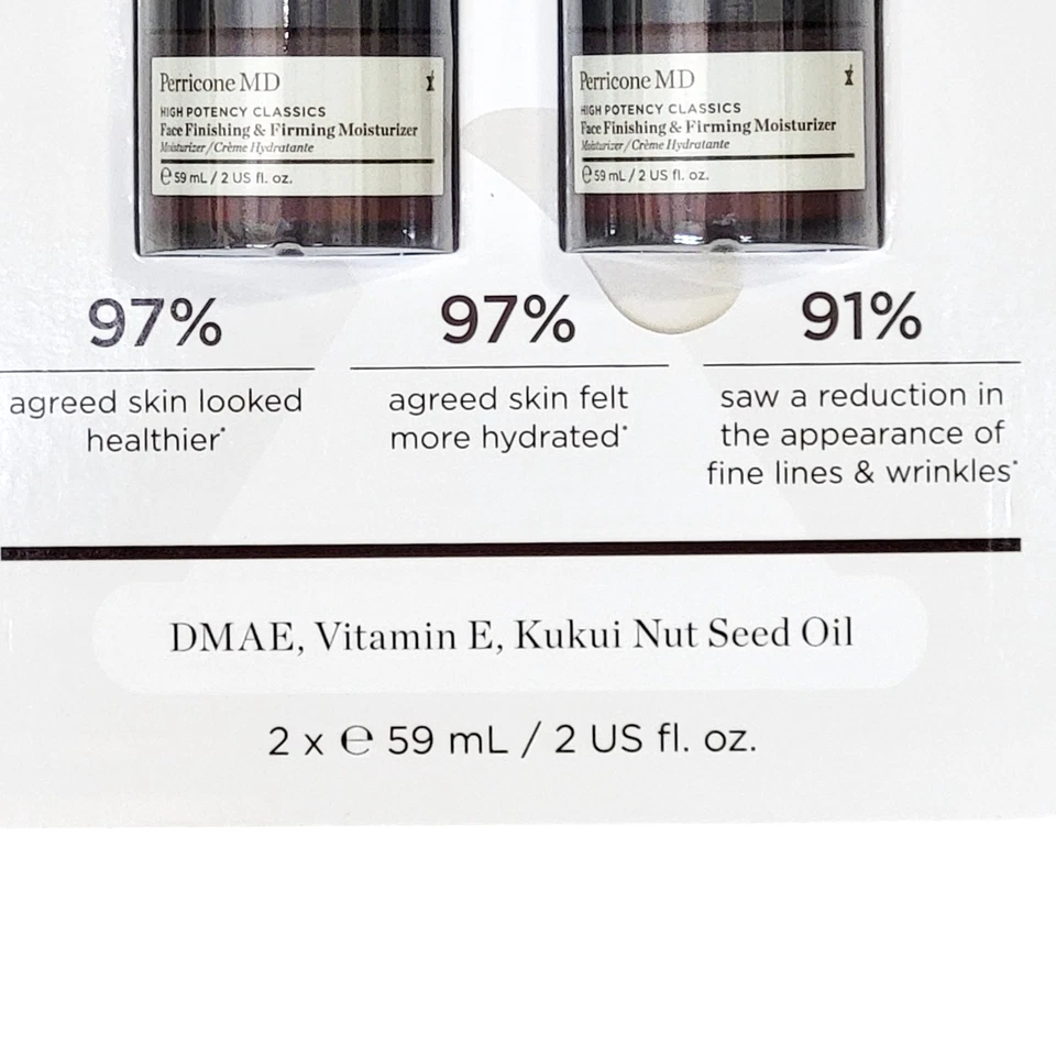 Crema hidratante de alta potencia Perricone MD 2 oz nueva paquete de 2 acabado facial y reafirmante Foto 2 de 3