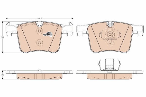 Bremsbelagsatz Scheibenbremse Cotec TRW GDB1942 FüR BMW X3 X4 F31 F33 ATE F32-image