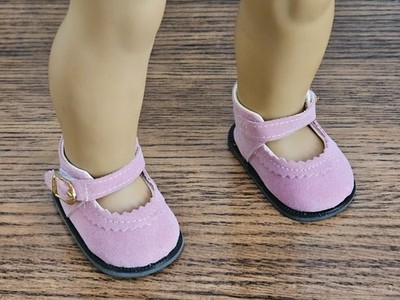 Footwear, Ballet Flat, Mary Janes, Pink Suede Shoes, for 18'' Dolls