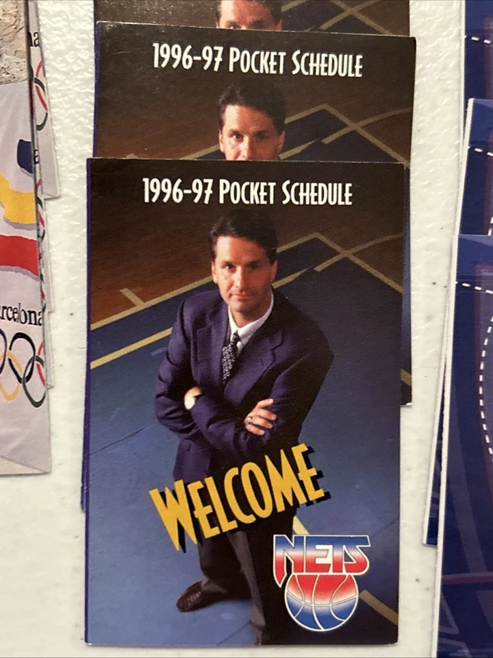 New Jersey Nets NBA Pocket Schedules Misc Lot of 32 Calipari Daly - 1992 - 2002 - Image 2 of 4