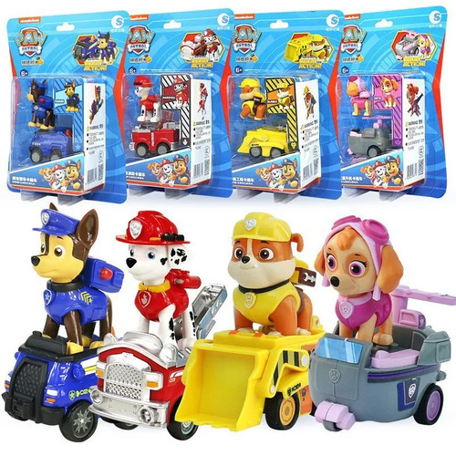 Genuine Paw Patrol Chase Skye Marshall Building Blocks Vehicle Pull Back Cars - Picture 8 of 28