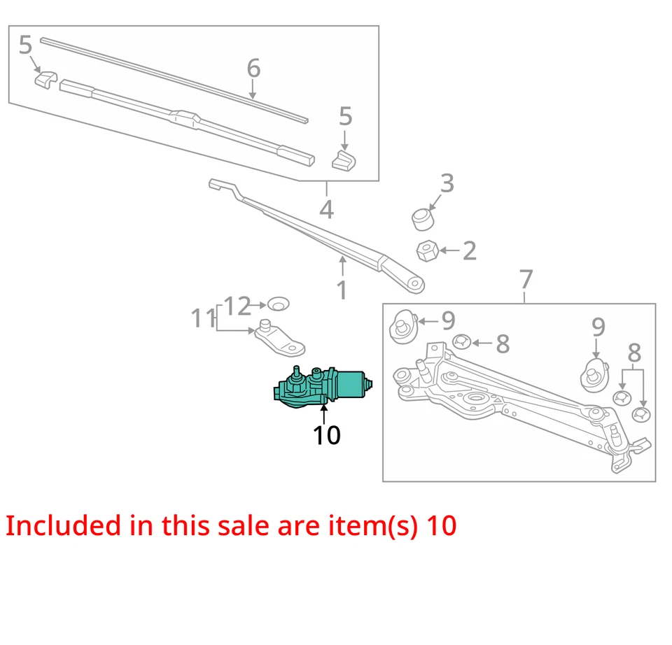 Honda HR-V 2017 motor limpiaparabrisas delantero fabricante de equipos originales 48 k millas - LKQ404467624 Foto 4 de 4