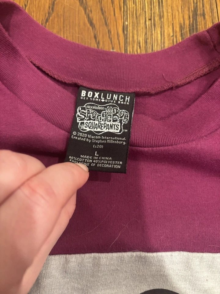 Camisa para mujer L grande Boxlunch Bob Esponja Gary Caracol manga larga bordada Foto 2 de 2