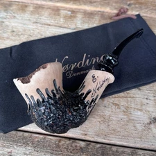 Erik Nording Signature Natural Rusticated Freehand Briar Tobacco Pipe - NEW