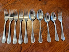 Ekco Eterna Stainless BASTILLE Lot of 10 Pcs Dinner Lunch Forks Tea Place Spoons