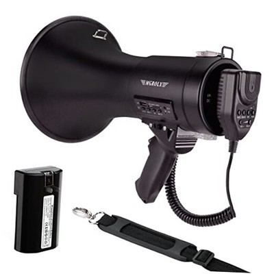Bluetooth Megaphone Bullhorn, 50Watt Loud Speaker w/Rechargeable Matte Black