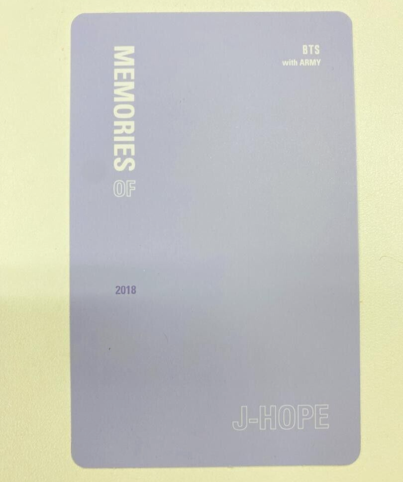 BTS J-HOPE MEMORIES OF 2018 Official Photocard With mount BTS J-HOPE MEMORIES OF 2018 Official Photocard With mount