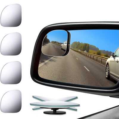 4 Pack Car Blind Spot Mirror Fan Shaped Rotatable Wide Angle Rearview Mirror