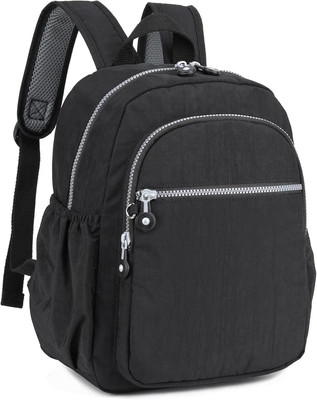 Small Nylon Backpack Mini Casual Daypack Lightweight Backpack for Women (BLACK)