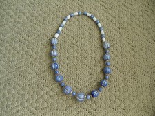 Blue Ceramic Bead Necklace
