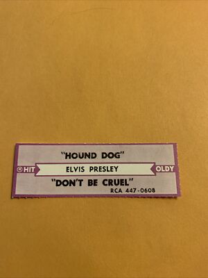 1 JUKEBOX TITLE STRIP Elvis Presley Hound dog/don t be cruel 45