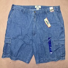 Vintage 1990 s Basic Options Outdoors Denim Cargo Shorts, Deadstock NWT, Size 40