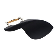 Strad Violin Chinrest Ebony Wood 4/4 Size fitted with Screw Clamp Soft Wood Pad