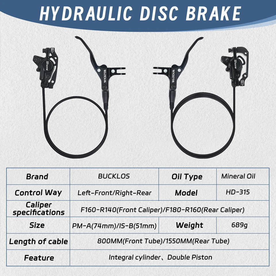 Par de frenos de disco hidráulicos MTB delantero izquierdo y trasero derecho freno de bicicleta de carretera de 2 pistones Foto 2 de 4