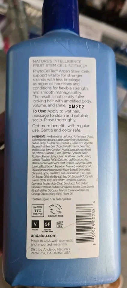 Champú/acondicionador antiedad con células madre de argán Andalou Naturals Foto 2 de 4