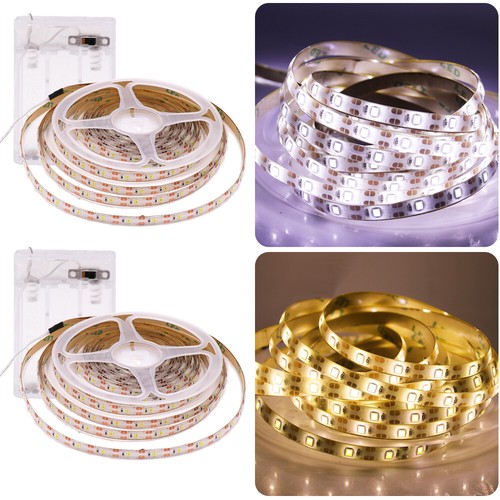 LED Battery Powered Strip Lights Lamp Flexible Tape Self Adhesive Christmas DIY - Picture 2 of 11
