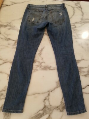 Current Elliot Denim Medium Wash The Stiletto Shredded Jeans Size 25 soft jeans!