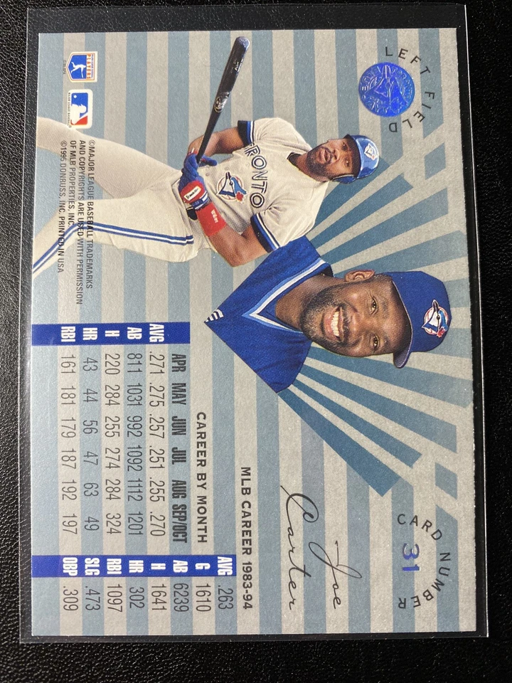 PRISM FOIL 1995 Leaf Limited #31 Joe Carter Baseball Card - Image 2 of 2