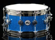 DW 7" x 14" Collector's Top Edge Snare Drum in Finish Ply - Blue Glass