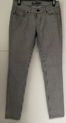 Levi's 524 Skinny Engineer Railroad Striped Jeans  Black White Size 5 27x32