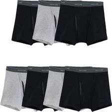 Fruit of the Loom Men's Boxer Briefs Short Leg Short Leg 3 or 7 Pack  Black/Gray