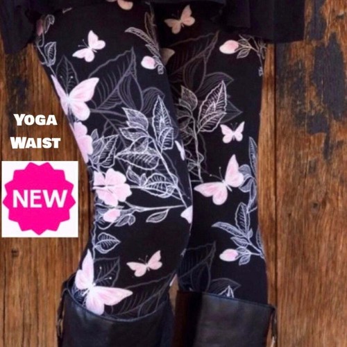 Pink Butterfly YOGA WAIST Leggings 