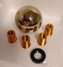 M8 M10 M12 Universal 24K Gold Round Ball Shift Knob 5 Speed M/T Manual Gear Box