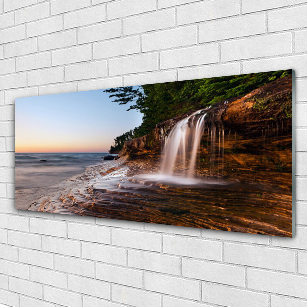 Tableau mural Chute D'eau Plexiglas 125x50 pour illuminer une pièce sombre