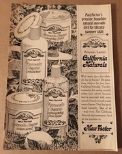 1973 Max Factor California Naturals Avocado vintage print ad 70's advertisement