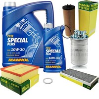 MANN-FILTER Inspektionspaket Mannol 6L Special Plus 10W-30 FüR Audi A4 Avant