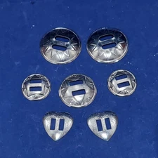 Set of 7 Assorted Western Tribal Western Horse Saddles Leather Craft Conchos