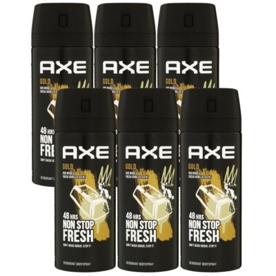 Axe Gold 6 x 150 ml Deospray Deodorant Deo Spray Deodorant Spray Bodyspray Set H