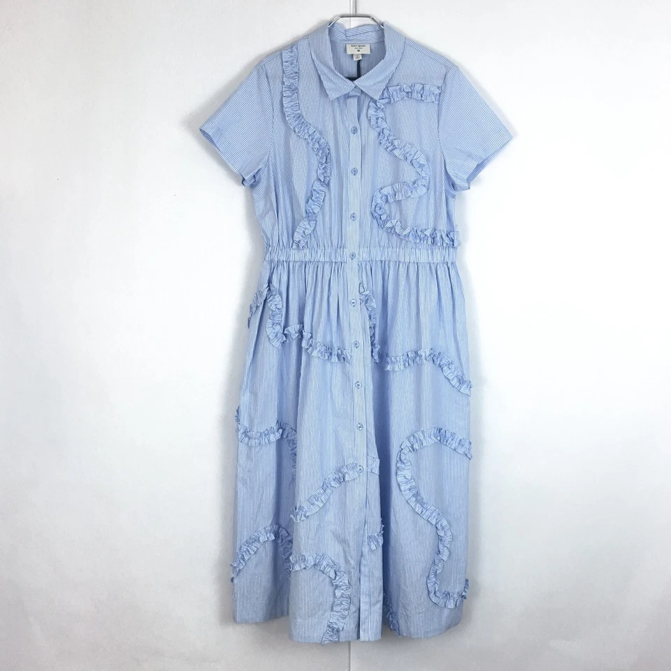 Vestido camisero midi manga corta Kate Spade X Target Ribbon azul rayas XL/16 Foto 4 de 4