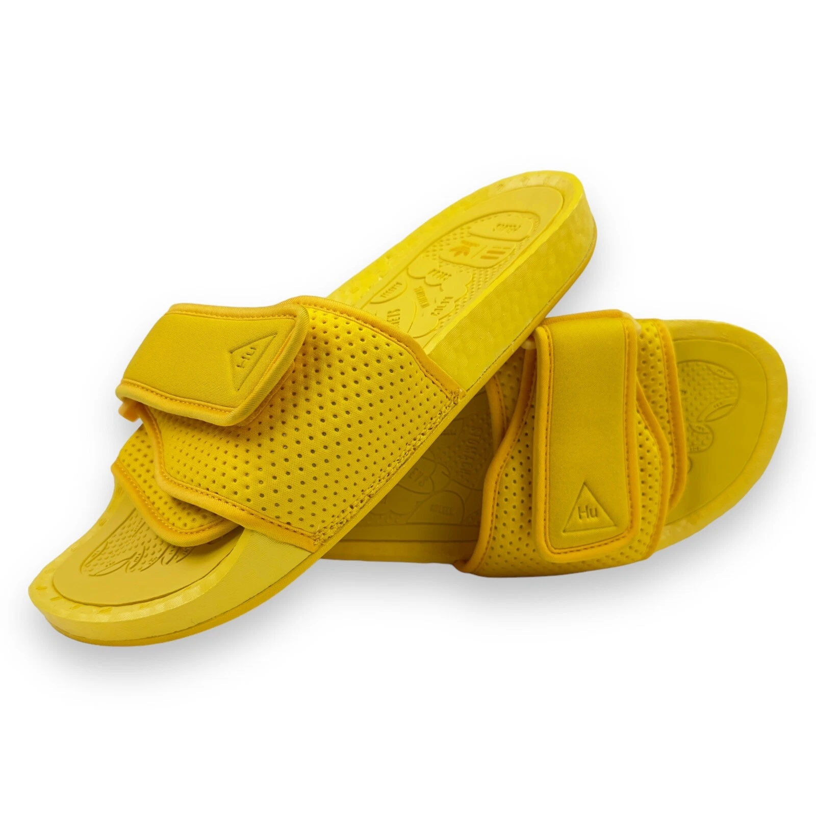Adidas HU Boost Slides Sandali Chancletas Spiaggia Uomo 9 Giallo Pharrell H04407