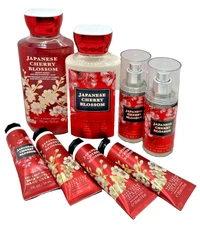 Bath & Body Works LOT 8 Japanese Cherry Blossom Lotion Mist Wash Gel Hand Cream