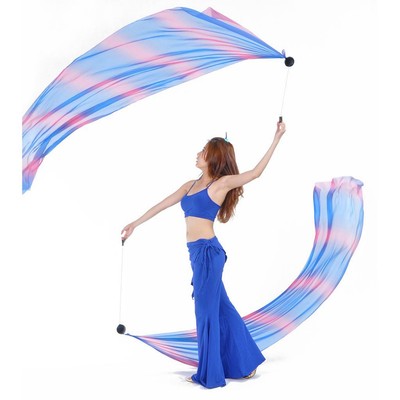 Bauchtanz Seidenschleier Poi - Überwurfkugeln Schleier Streamer 206x70cm,
