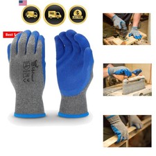 12 Pairs Large Rubber Latex Double Coated Work Gloves for Construction, garde...