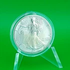 1995 American Silver Eagle 1 oz .999 Fine Silver Light Toning Details In Capsule