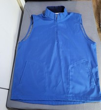adiPure adidas Men's LG Blue 1/4 Zip Pullover Vest Golf Athleisure Windbreaker