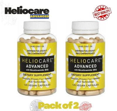 2 Packs Heliocare Advanced Nicotinamide B3 Skin Health 120 Capsules Exp: 02/2028