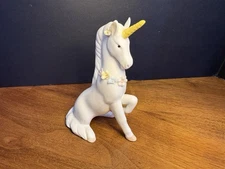Vintage Enesco Unicorn With Flowers Figurine 4" Tall Made In Taiwan