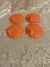 4 Tupperware Sipper Seals Domed Lids For Bell Tumblers Sippy Cups Cosy Rosy NEW