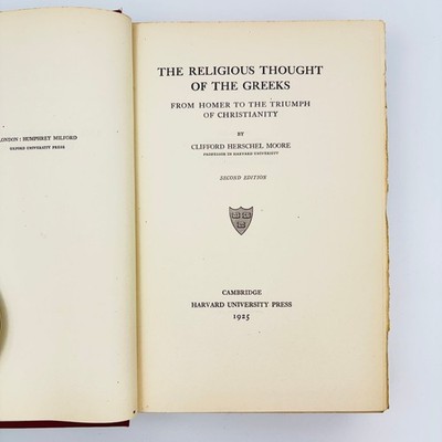 Religious Thought of the Greeks Moore 1925 Second Ed Harvard University Press