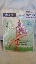 Vintage 9 1/2 - 10 Kolotex Clings Flame Stay-Ups Non-Run Trikolon Stockings